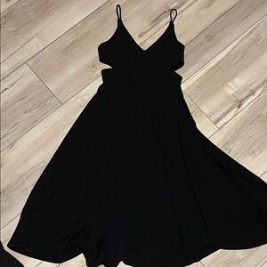 Classic Black V-Neck Spaghetti Strap Dress